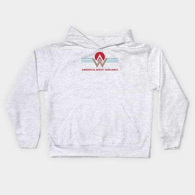 Retro Airlines - America West Airlines Kids Hoodie by LocalZonly